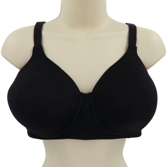Vanity Fair 38D Bra Full Figure Beauty Back Smoother Wireless Solid Black 71380 - Picture 1 of 14
